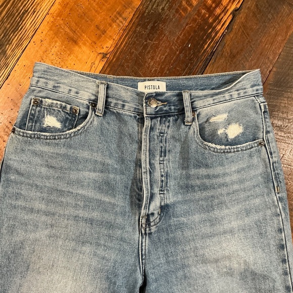 Pistola Cassie Super High-Rise Straight Crop Jeans Women’s Size 28 Light Wash - Picture 2 of 7